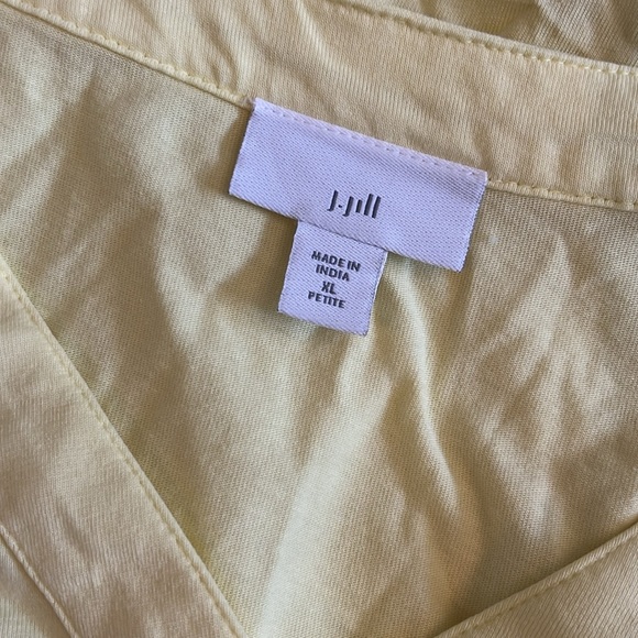 J. Jill Pull Over Henley Top Soft Yellow Petite XL - Picture 2 of 4